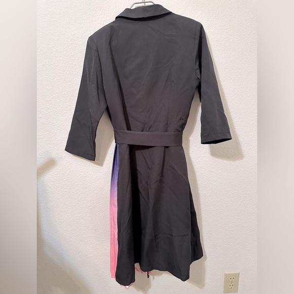 CHICME Blazer Ombré Pleated Wrap Knee Length Dress NWOT - Picture 6 of 15